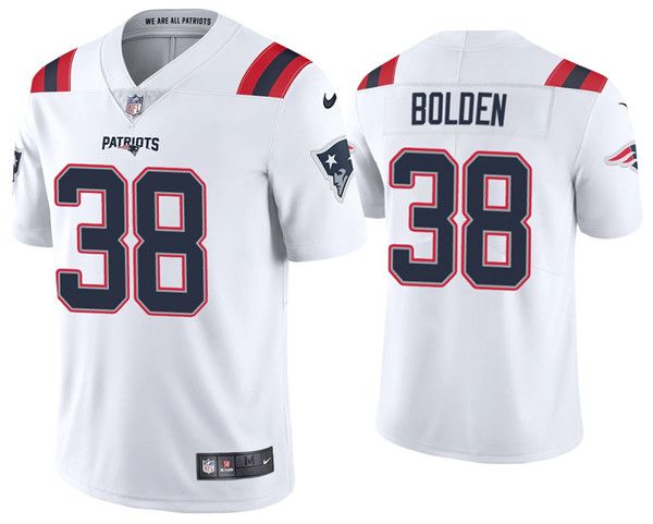Men New England Patriots #38 Brandon Bolden Nike White Vapor Limited NFL Jersey->new england patriots->NFL Jersey